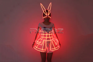 Woman Sexy LED Cage Corset Girls LED Tutu Dress Ladies Light Up Clothing Suit Bar Nightclub Dancing Show LED Costume