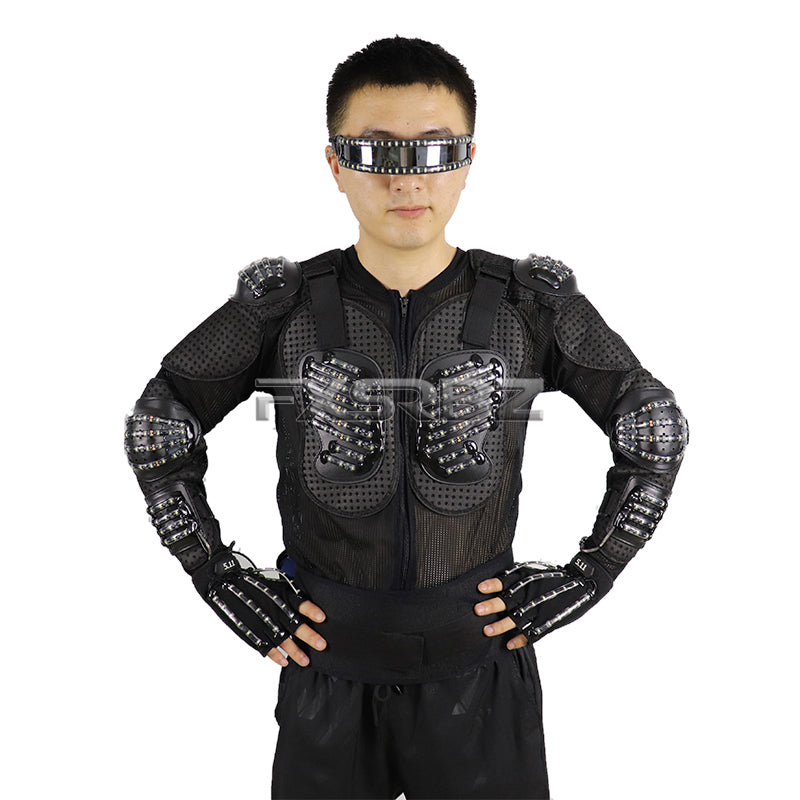 New LED Armor Luminous Jackets Costume Glowing Clothing Glove Glasses Dancing Performance LED Robot Suit