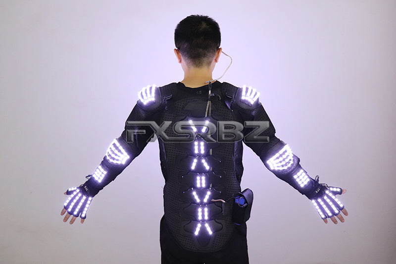 New LED Armor Luminous Jackets Costume Glowing Clothing Glove Glasses Dancing Performance LED Robot Suit