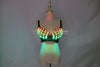Full Color LED Bra Discolored Sexy Underwear Party Dress Belly Dance Light up Bra Luminous Costumes glowing bikini outfits