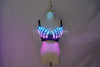 Full Color LED Bra Discolored Sexy Underwear Party Dress Belly Dance Light up Bra Luminous Costumes glowing bikini outfits