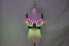 Full Color LED Bra Discolored Sexy Underwear Party Dress Belly Dance Light up Bra Luminous Costumes glowing bikini outfits