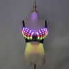 Full Color LED Bra Discolored Sexy Underwear Party Dress Belly Dance Light up Bra Luminous Costumes glowing bikini outfits