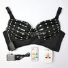 Full Color LED Bra Discolored Sexy Underwear Party Dress Belly Dance Light up Bra Luminous Costumes glowing bikini outfits