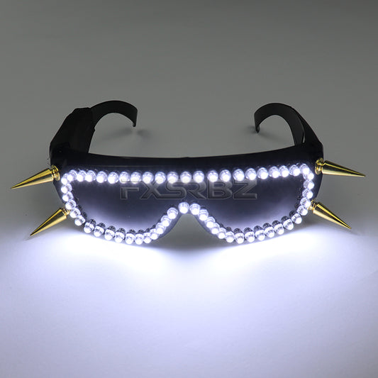LED Glasses Flashing Light up Glasses Rivet Punk Glasses Easter Christmas Halloween Bar Dance Decor