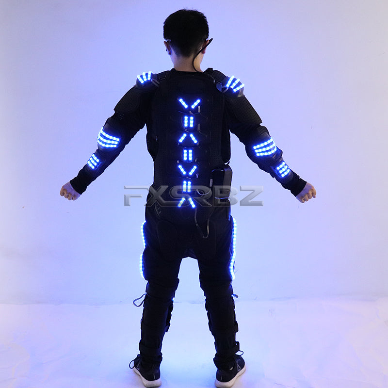 Colorful LED Luminous Armor Clothing Glowing Costumes Christmas Halloween Dancing Performance LED Robot Suit