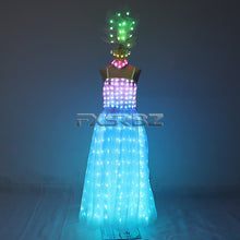Load image into Gallery viewer, Full Color LED Wedding Dress Women Luminous Wings Suit Fluorescent Butterfly LED Skirt Ballet Wedding Performance Costumes
