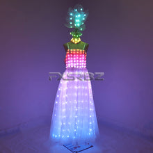 Load image into Gallery viewer, Full Color LED Wedding Dress Women Luminous Wings Suit Fluorescent Butterfly LED Skirt Ballet Wedding Performance Costumes
