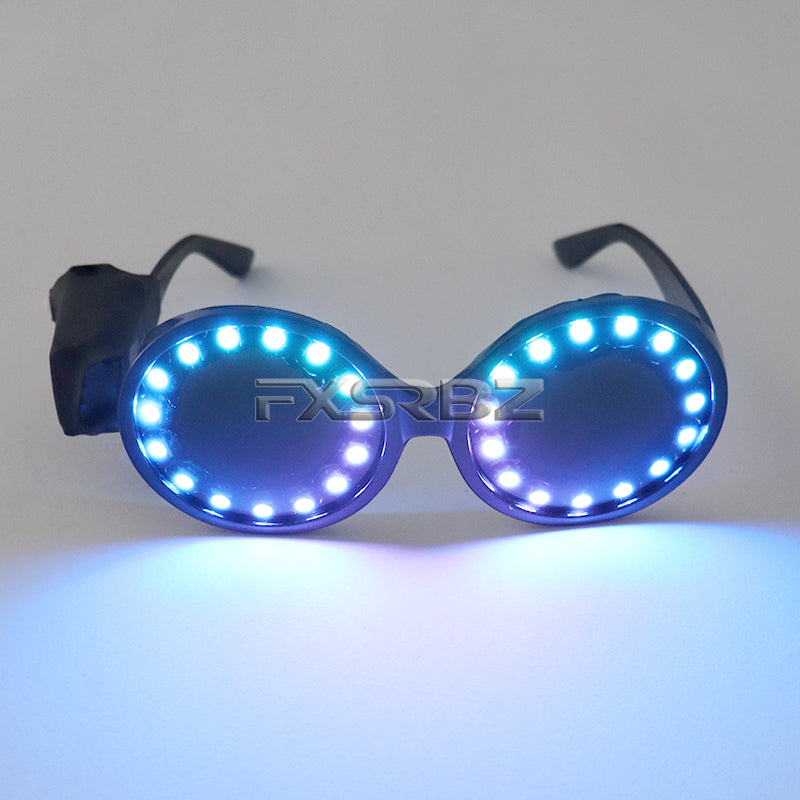 New LED Glasses Rainbow Neon Light Glasses USB Port Rezz Luminous Goggles Carnival EDM Show Lighting Props
