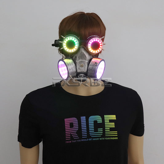 Pixel LED Glasses Mask Steam punk Goggles 366 Modes Tunnel Lights Mask Cosplay Bar Luminous Costume Accessories Rechargeable