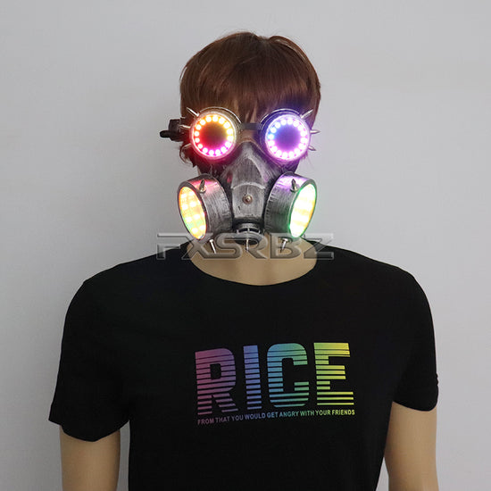 Pixel LED Glasses Mask Steam punk Goggles 366 Modes Tunnel Lights Mask Cosplay Bar Luminous Costume Accessories Rechargeable