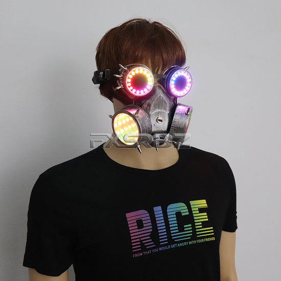 Pixel LED Glasses Mask Steam punk Goggles 366 Modes Tunnel Lights Mask Cosplay Bar Luminous Costume Accessories Rechargeable