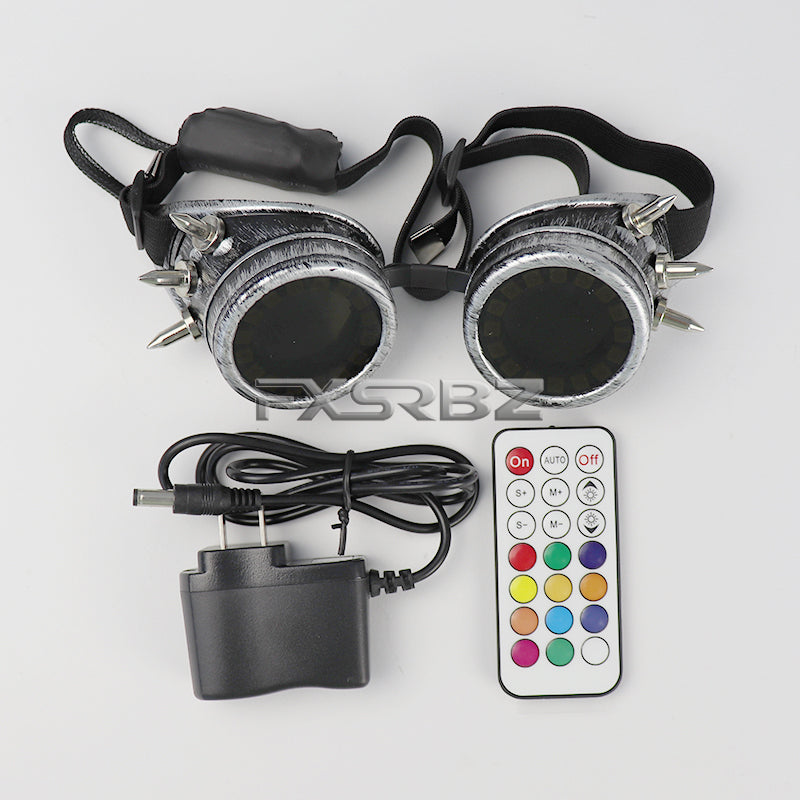 Pixel LED Glasses Rechargeable Rivet Glasses Kaleidoscope Lenses 366 Modes Colorful Lights Glowing Goggles