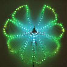 Load image into Gallery viewer, Belly Dance LED Wings Rainbow Color Costume Circus LED Light Luminous Isis Wings Dancewear Open 360 Degrees
