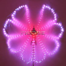 Load image into Gallery viewer, Belly Dance LED Wings Rainbow Color Costume Circus LED Light Luminous Isis Wings Dancewear Open 360 Degrees

