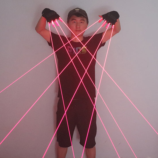 650nm Red Laser Gloves Stage LED Gloves Laser Light,Dress Up LED Robot Glowing Dress Bar Party Music Festival Cool Props