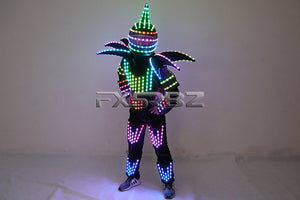 Pixel LED Robot Suit Stage Dance Costumes Christmas Halloween Party Light Up Jacket Colorful Lights Armor Clothing