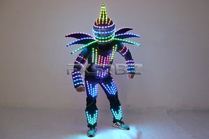 Pixel LED Robot Suit Stage Dance Costumes Christmas Halloween Party Light Up Jacket Colorful Lights Armor Clothing