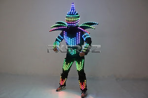 Pixel LED Robot Suit Stage Dance Costumes Christmas Halloween Party Light Up Jacket Colorful Lights Armor Clothing