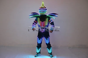 Pixel LED Robot Suit Stage Dance Costumes Christmas Halloween Party Light Up Jacket Colorful Lights Armor Clothing