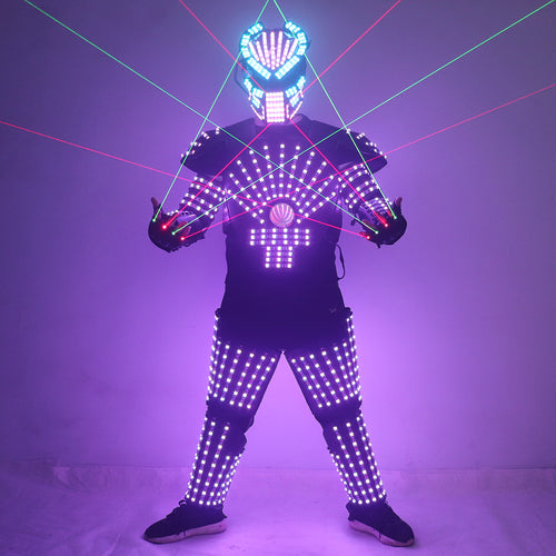 LED Robot Costumes Vêtements LED Lumières Lumineux Stage Dance