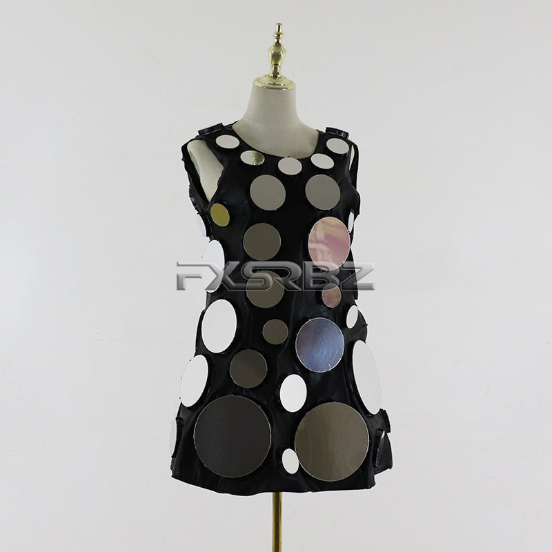 Full Color Pixel LED Costume Infinity Mirror Light Up Clothing Bar Party Dance Show Glowing Tunnel Lights Dress Skirt Suit