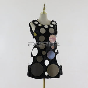 Full Color Pixel LED Costume Infinity Mirror Light Up Clothing Bar Party Dance Show Glowing Tunnel Lights Dress Skirt Suit