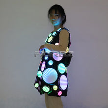 Load image into Gallery viewer, Full Color Pixel LED Costume Infinity Mirror Light Up Clothing Bar Party Dance Show Glowing Tunnel Lights Dress Skirt Suit
