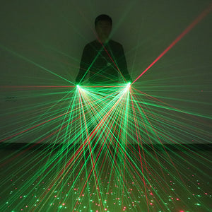 2 in 1 Red Green Laser Gloves LED Multi Beams Laser Gloves For LED Luminous Costume Stage Show Accessories