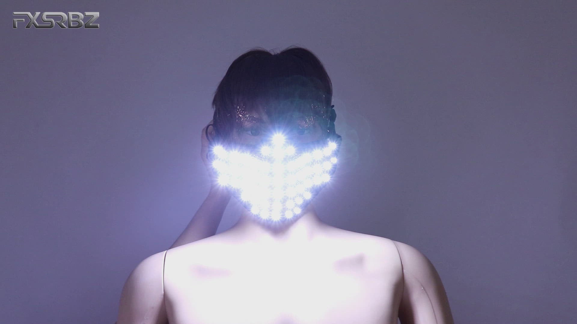 New LED Mask White Luminous Mask Halloween Performance Flashing Mask Bar Nightclub Stage Show Glowing Props