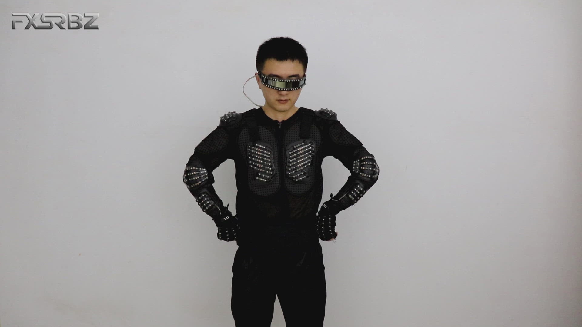 New LED Armor Luminous Jackets Costume Glowing Clothing Glove Glasses Dancing Performance LED Robot Suit
