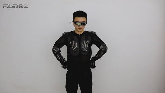 New LED Armor Luminous Jackets Costume Glowing Clothing Glove Glasses Dancing Performance LED Robot Suit