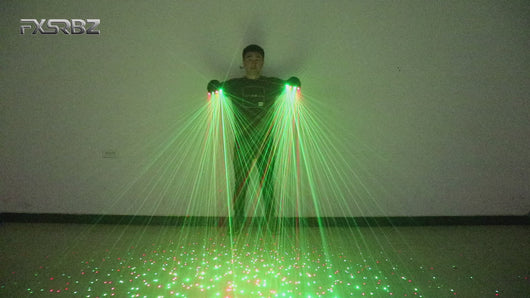 2 in 1 Red Green Laser Gloves LED Multi Beams Laser Gloves For LED Luminous Costume Stage Show Accessories