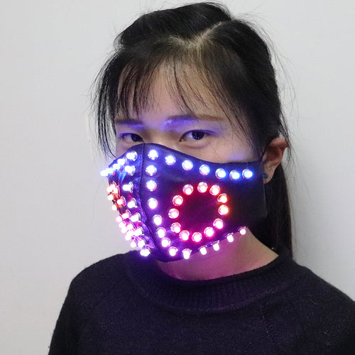 Full Color LED Luminous Rivets Steampunk Mask Women Men Gothic Glowing Mask Christmas Gift Masquerade Party Light up Props
