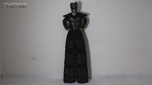 LED Robot Suit Clothes Kryoman Stilts Walker Luminous Costume High Heel Predator LED Robot Costume Laser Helmet